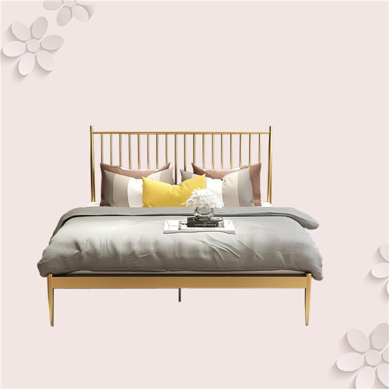 تصنيع المعدات الأصلية الحديثة الحديد سرير مزدوج الإطار سرير معدني مزدوج سهلة التنظيف