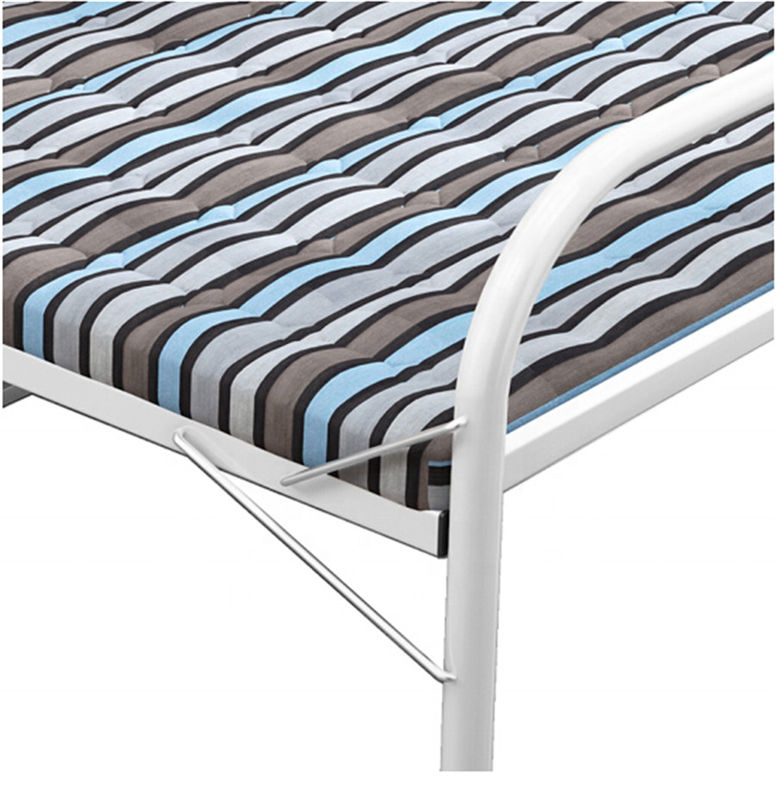 Portable Sturdy Frame Metal Single Bed With Mattress Wear Resistant ISO9001